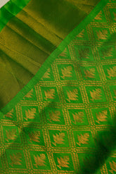 Parrot green with Bronze Semi-Silk Saree with stitched Blouse - MIRASILKS Parrot green with Bronze Semi-Silk Saree with stitched Blouse